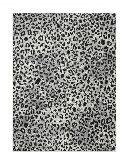 5’ x 8’ Black and Gray Cheetah Print Area Rug