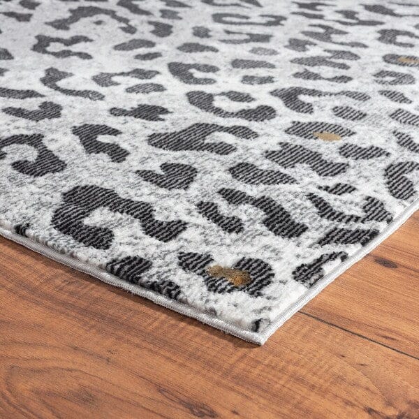 5’ x 8’ Black and Gray Cheetah Print Area Rug