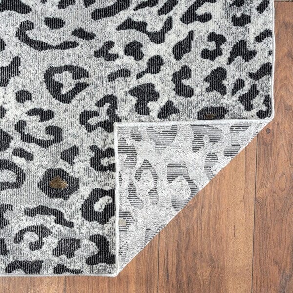 5’ x 8’ Black and Gray Cheetah Print Area Rug