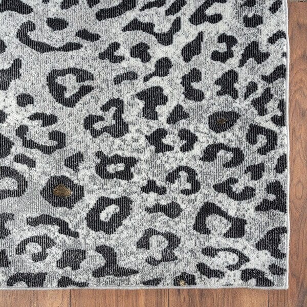 5’ x 8’ Black and Gray Cheetah Print Area Rug