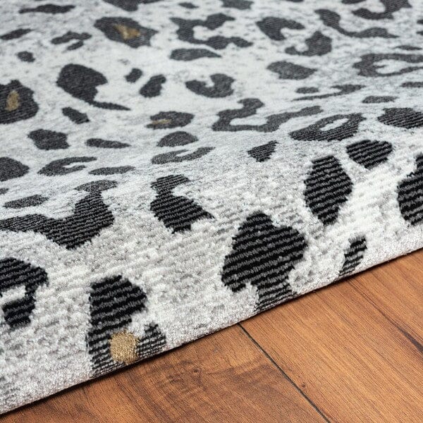 5’ x 8’ Black and Gray Cheetah Print Area Rug