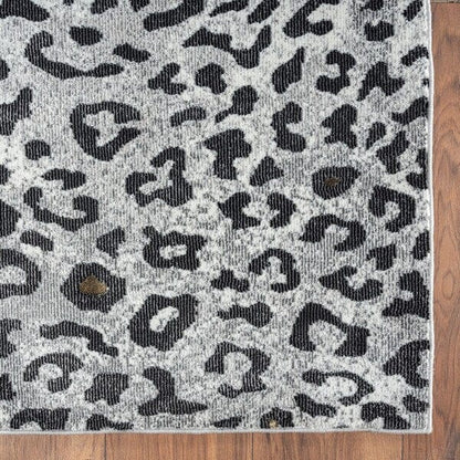 5’ x 8’ Black and Gray Cheetah Print Area Rug