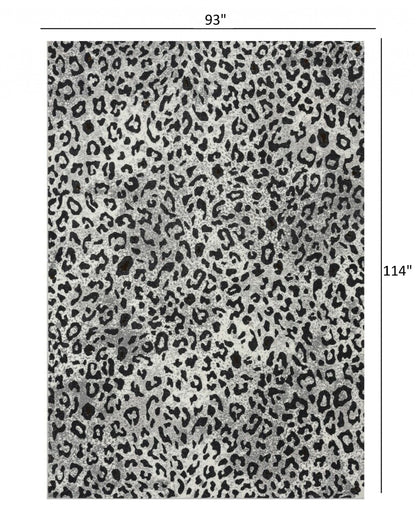 5’ x 8’ Black and Gray Cheetah Print Area Rug