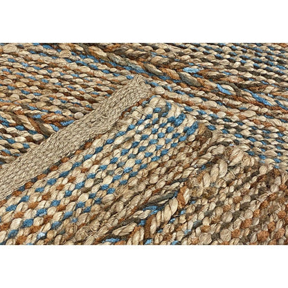 5’ x 7’ Seafoam and Tan Braided Stripe Area Rug