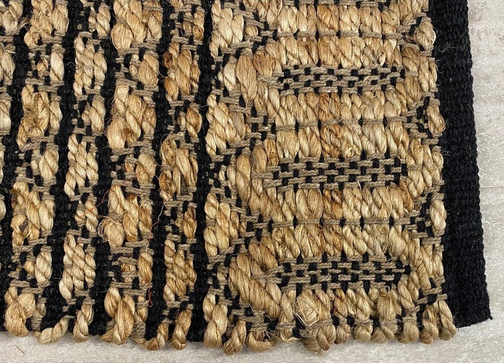 5’ x 7’ Tan and Black Ornate Geometric Area Rug