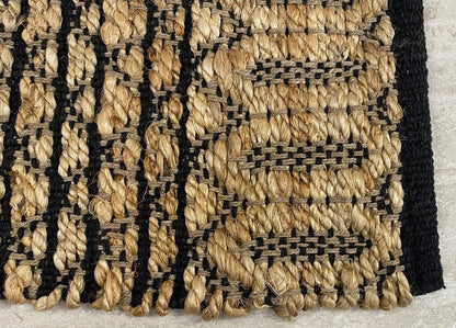 5’ x 7’ Tan and Black Ornate Geometric Area Rug