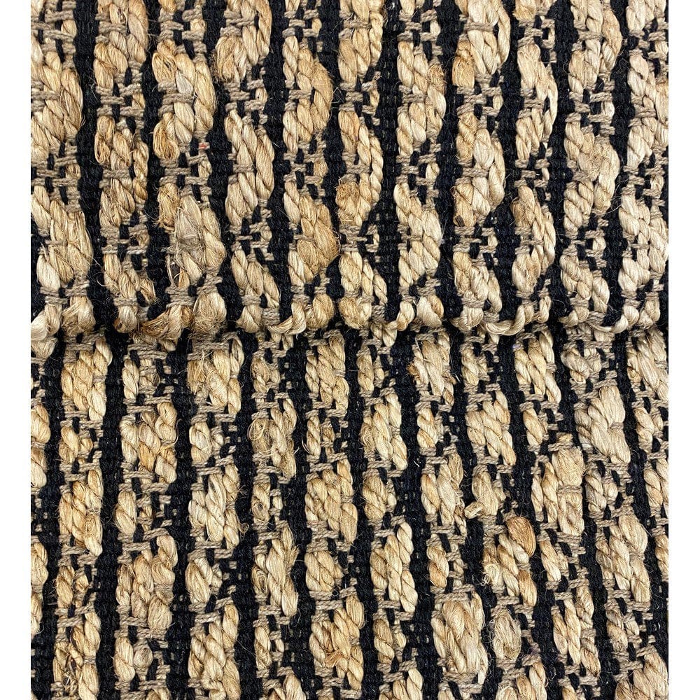 5’ x 7’ Tan and Black Ornate Geometric Area Rug