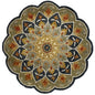 5’ Round Charcoal Floral Medallion Area Rug