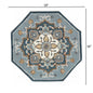 3’ Round Blue Traditional Medallion Area Rug