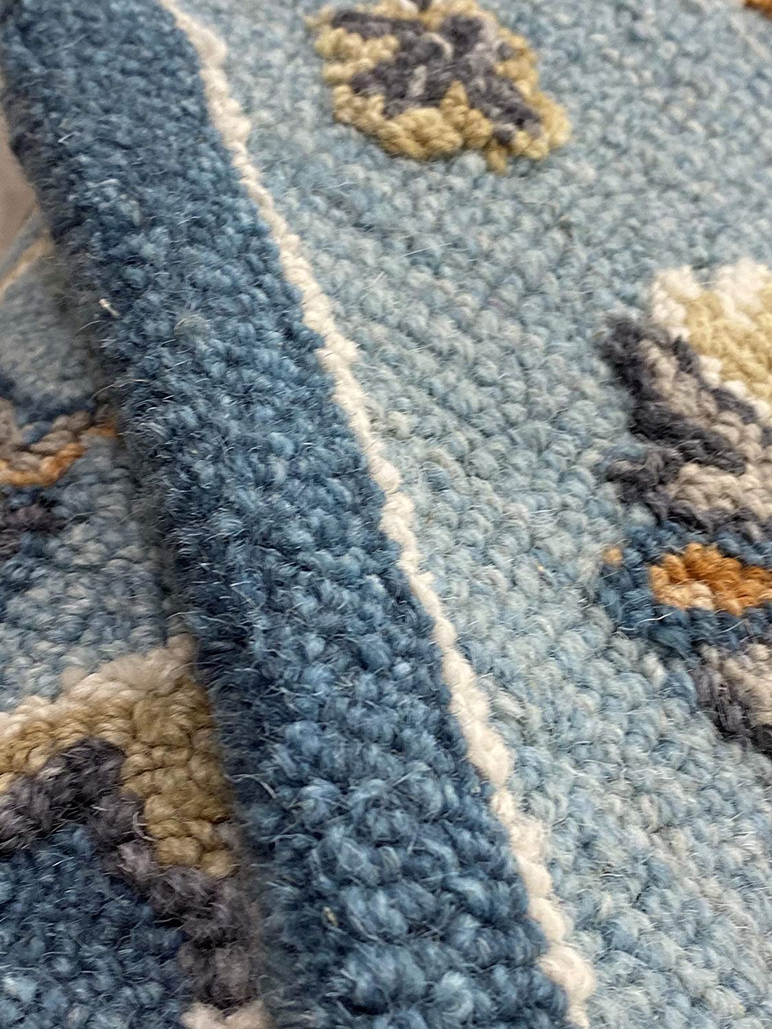 3’ Round Blue Traditional Medallion Area Rug