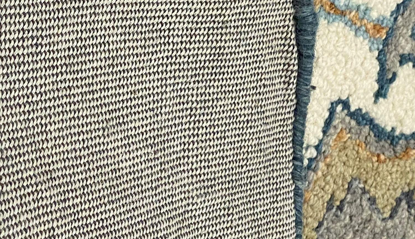 3’ Round Blue Traditional Medallion Area Rug