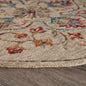 4’ Round Beige Floral Medallion Area Rug