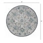 4’ Round Gray and White Filigree Area Rug