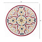 4’ Round Red and Ivory Floral Filigree Area Rug