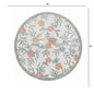 4’ Round Gray Floral Traditional Area Rug