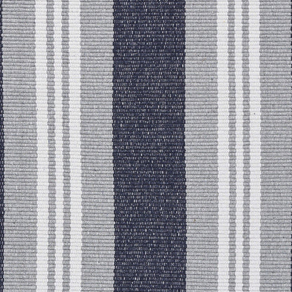 2’ x 6’ Navy and Ivory Striped Runner Rug