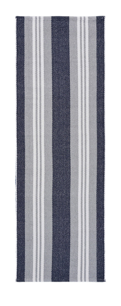 2’ x 6’ Navy and Ivory Striped Runner Rug