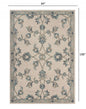 5’ Round Beige and Blue Filigree Area Rug