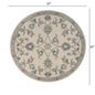5’ Round Beige and Blue Filigree Area Rug