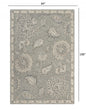 5’ Round Light Gray Floral Area Rug