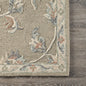 5’ Round Sage and Cream Filigree Area Rug