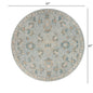 5’ Round Blue and Cream Filigree Area Rug