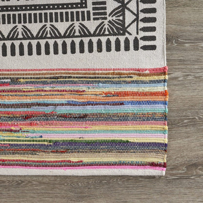 5’ x 7’ Grayscale Geometric Center Area Rug