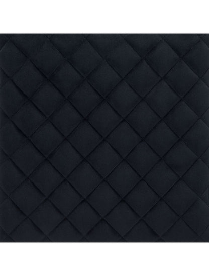 Black Modern Geo Waffle Seat Backless Barstool