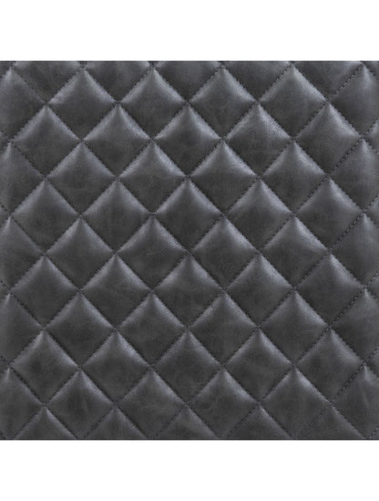 Gray Modern Geo Waffle Seat Backless Barstool