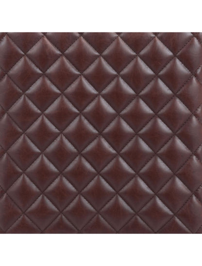 Brown Modern Geo Waffle Seat Backless Barstool