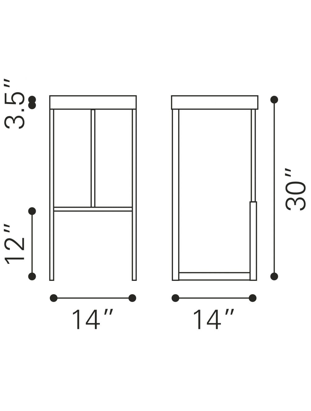 Set of Two White Faux Leather and Stainless Geometric Backless Barstools