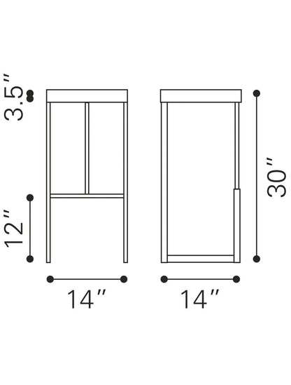 Set of Two White Faux Leather and Stainless Geometric Backless Barstools