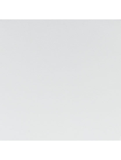 Set of Two White Faux Leather and Stainless Geometric Backless Barstools