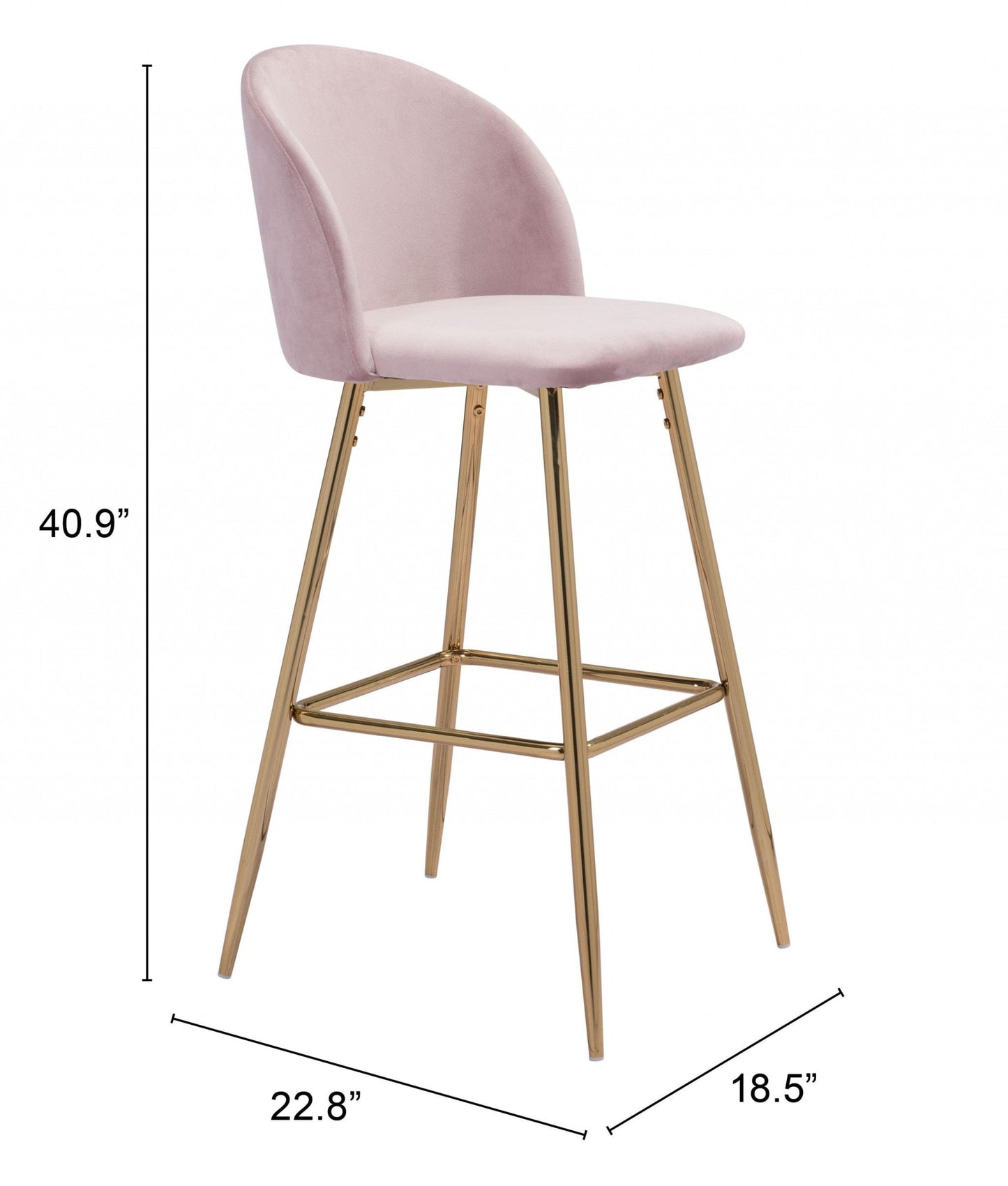 Pale Pink and Gold Modern Pringle Bar Chair