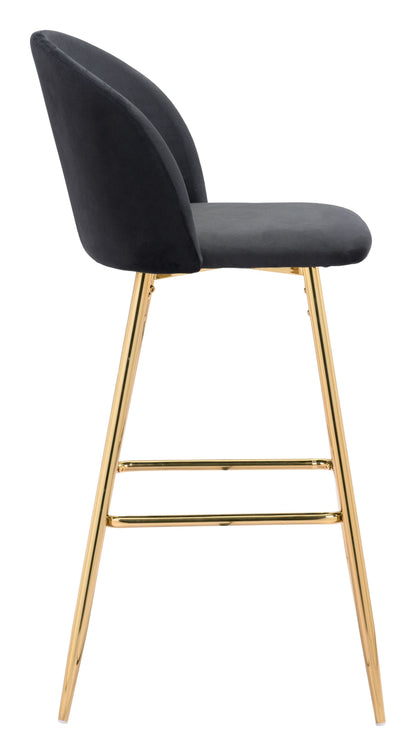 Jet Black and Gold Modern Pringle Bar Chair