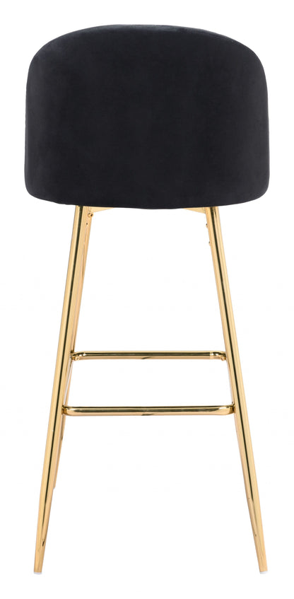 Jet Black and Gold Modern Pringle Bar Chair