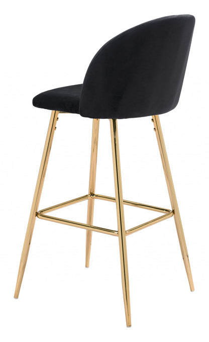 Jet Black and Gold Modern Pringle Bar Chair