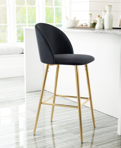 Jet Black and Gold Modern Pringle Bar Chair