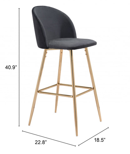 Jet Black and Gold Modern Pringle Bar Chair
