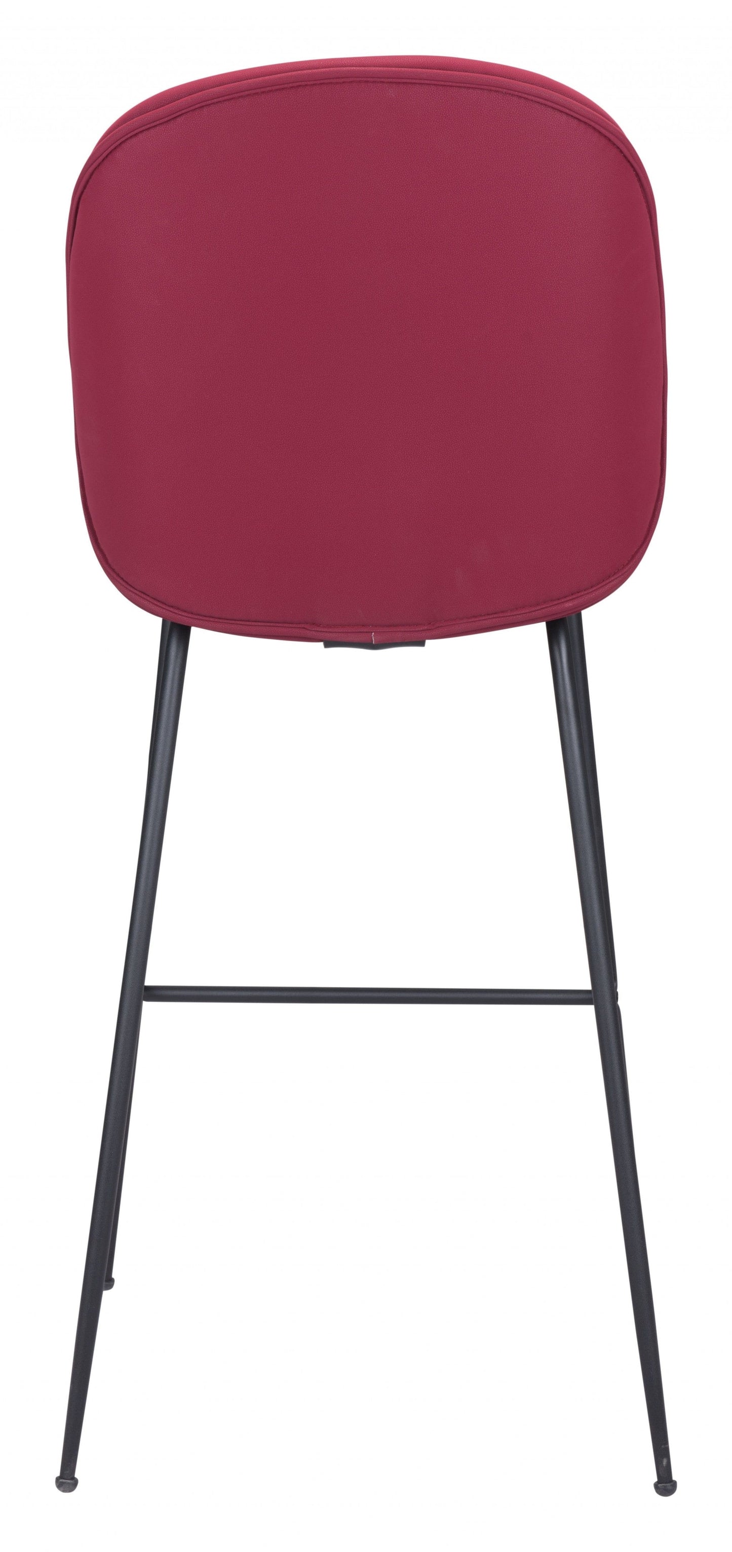 Contempo Red Velvet Bar Height Chair