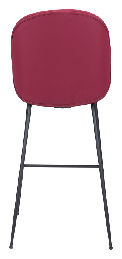 Contempo Red Velvet Bar Height Chair