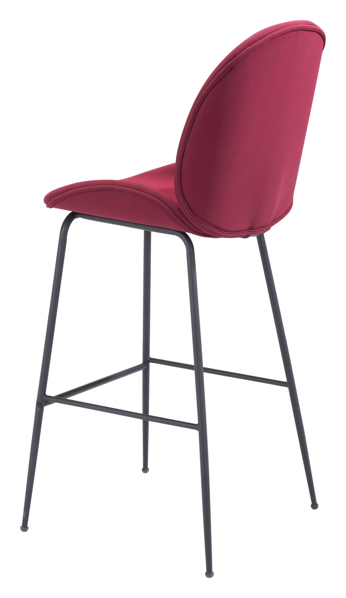 Contempo Red Velvet Bar Height Chair