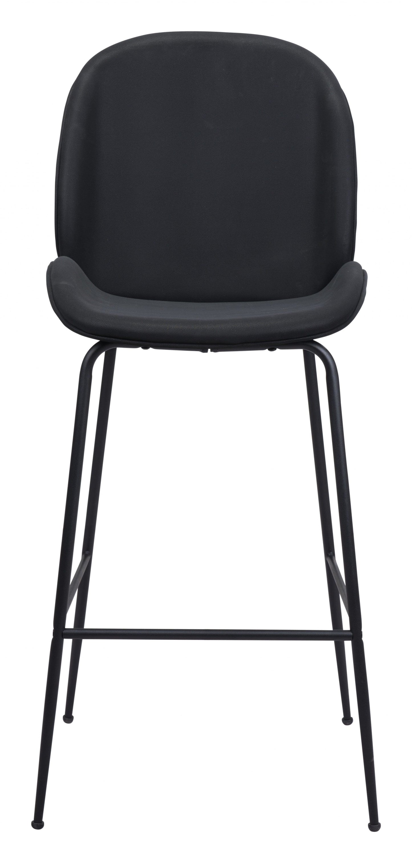 Contempo Black Velvet Bar Height Chair