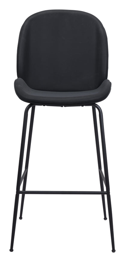 Contempo Black Velvet Bar Height Chair