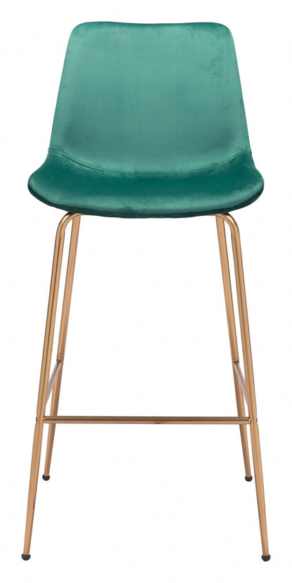 43" Green Steel Low Back Chair With Footrest