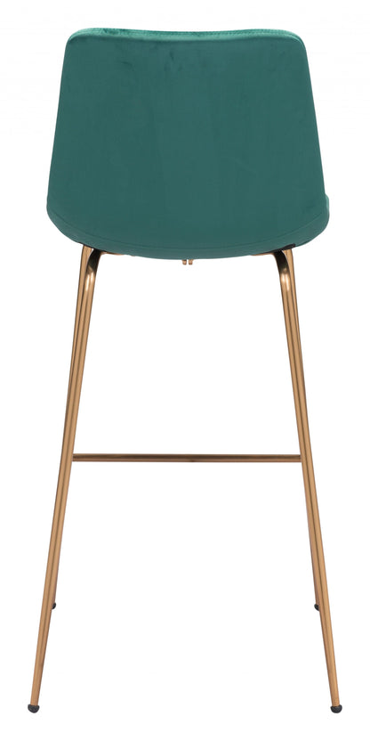 43" Green Steel Low Back Chair With Footrest