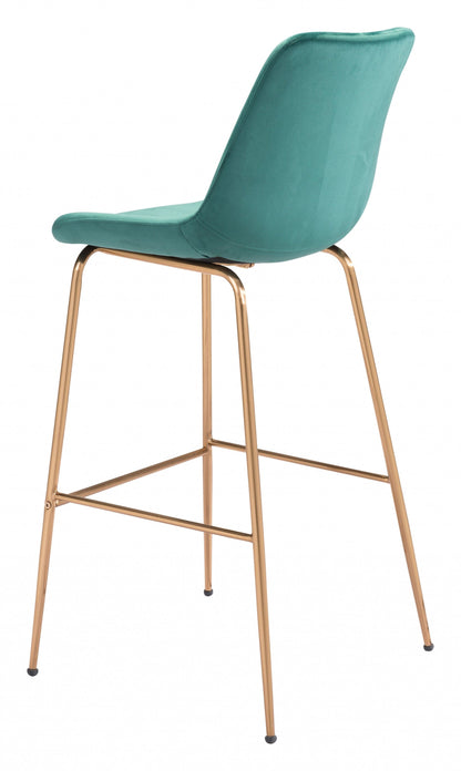 43" Green Steel Low Back Chair With Footrest