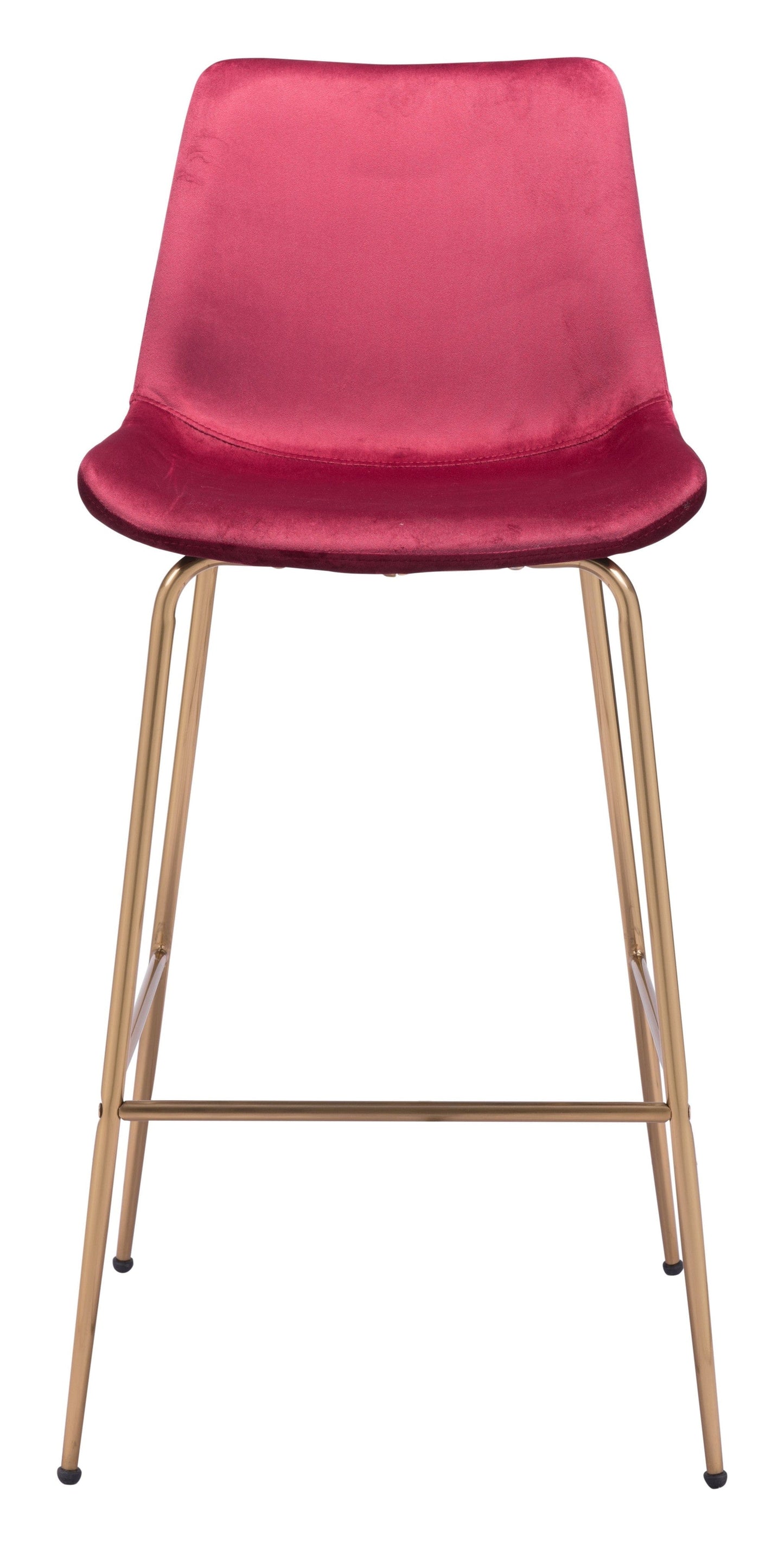 43" Red Steel Low Back Chair With Footrest