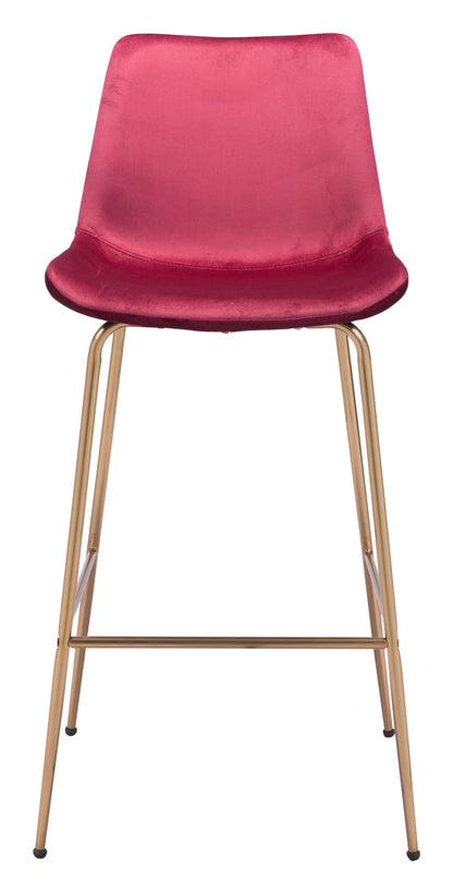 43" Red Steel Low Back Chair With Footrest
