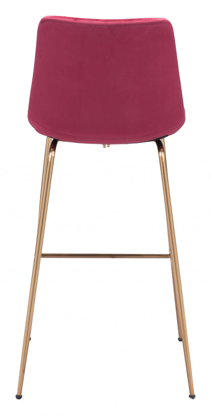 43" Red Steel Low Back Chair With Footrest